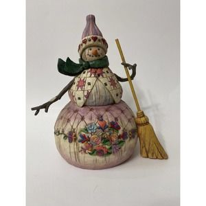 Jim Shore Heartwood Creek "Winter's Warmth" Snowman With Broom #112249 2003